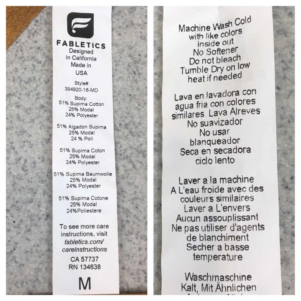 Fabletics 3/4 sleeve two-tone snap front top - Picture 7 of 8